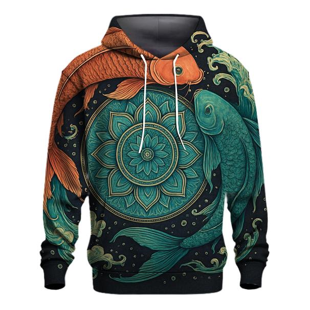 Koi Fish Portal Mandala lightweight hoodies