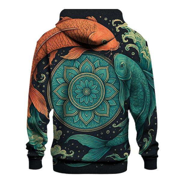 Koi Fish Portal Mandala lightweight hoodies