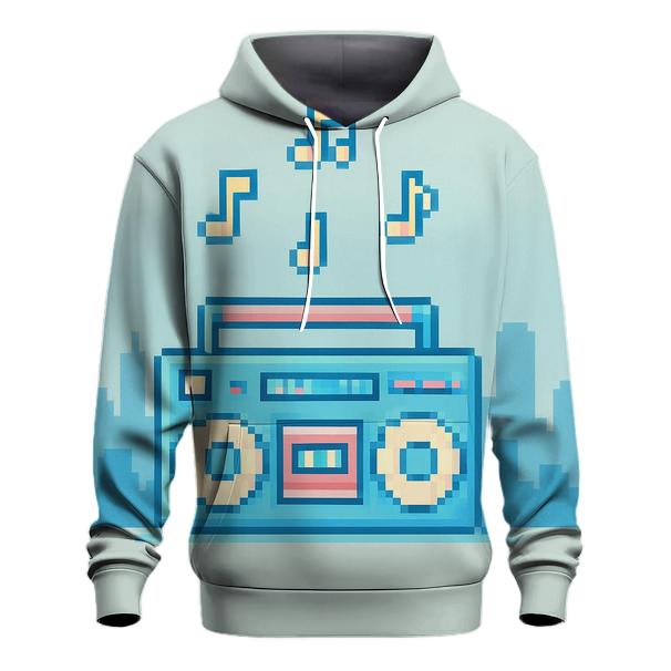 Pixel Boom Box Skyline zip-up hoodies