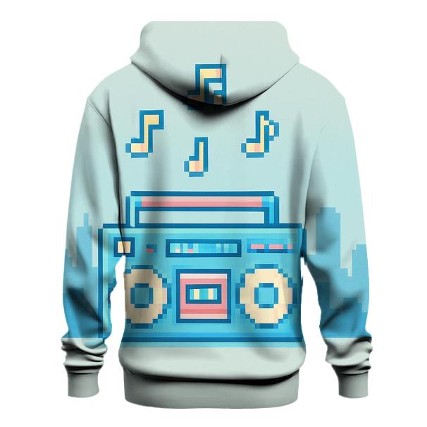 Pixel Boom Box Skyline zip-up hoodies