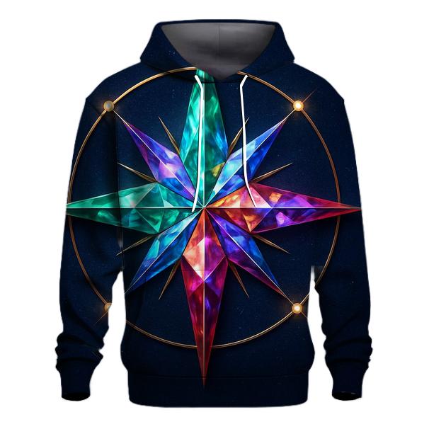 Jewel Tone Prism Compass hoodies fashion