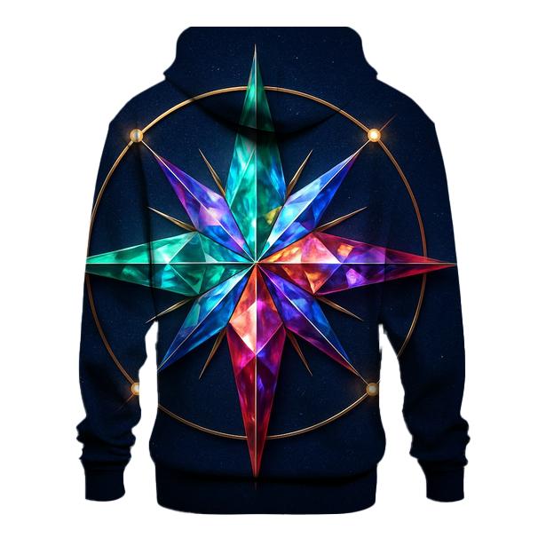Jewel Tone Prism Compass hoodies fashion