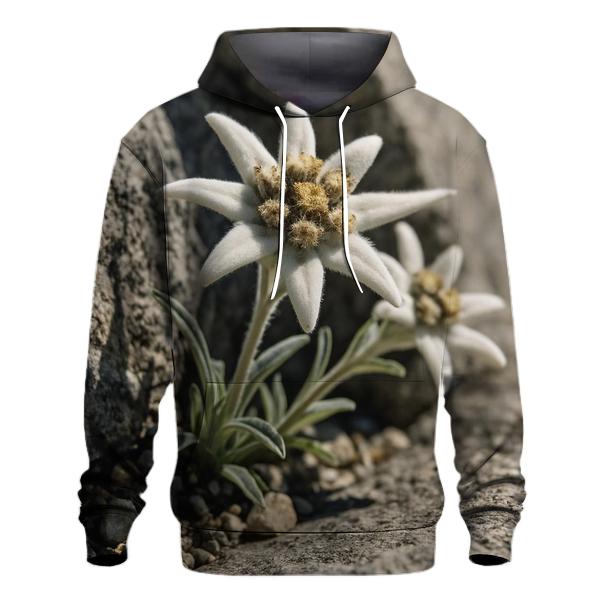 Alpine Edelweiss In Wind Sheltered Crevice zip-up hoodies