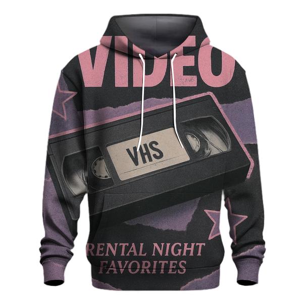 Classic 1990s VHS Rental Night Collage designer hoodies