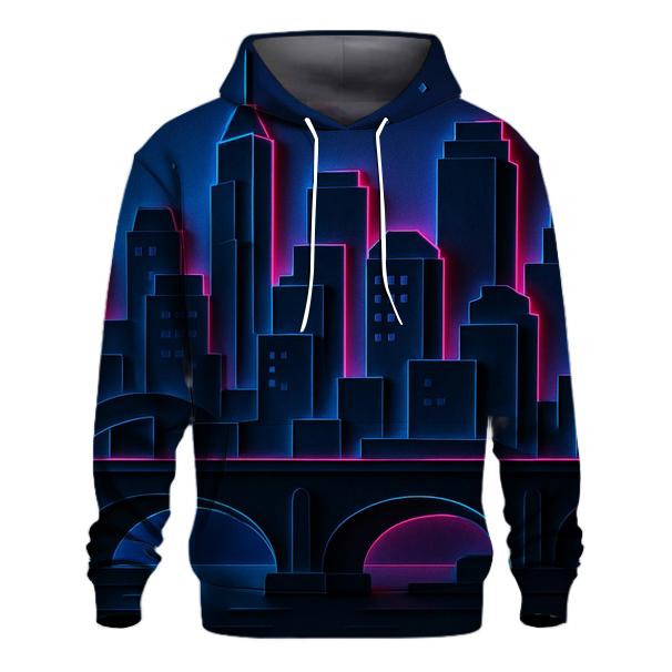 Neon Skyline Paper Cut Layers hoodie trends