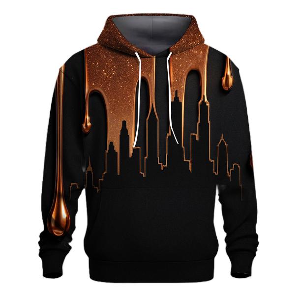 Copper Bronze Metallic Drip Skyline premium hoodies