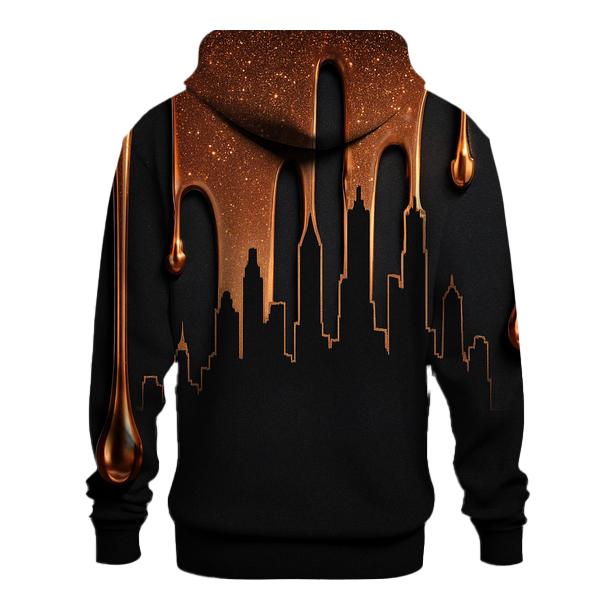 Copper Bronze Metallic Drip Skyline premium hoodies