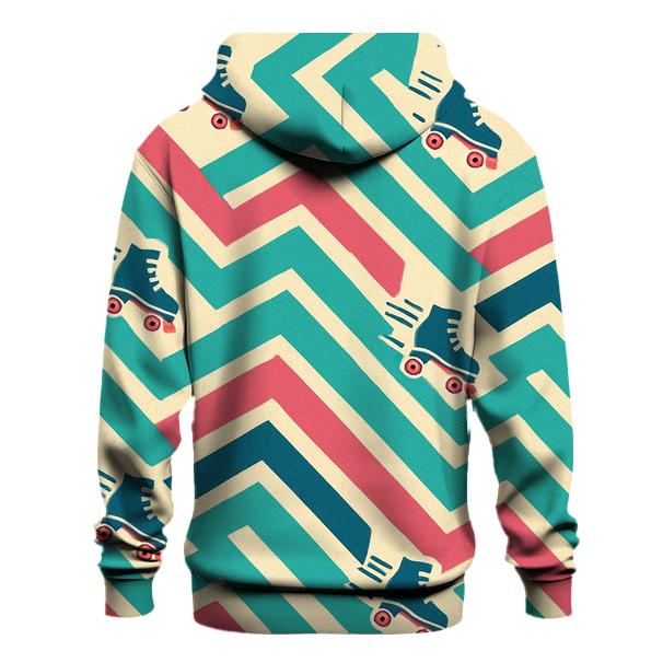 Funky Roller Rink Chevron Lanes hoodie designs