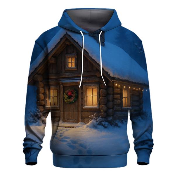 Wreath Adorned Cabin Path At Dusk hoodie trends