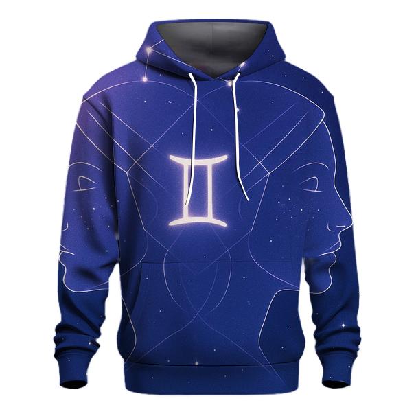 Gemini Twins Mirror Constellation Portrait zip-up hoodies
