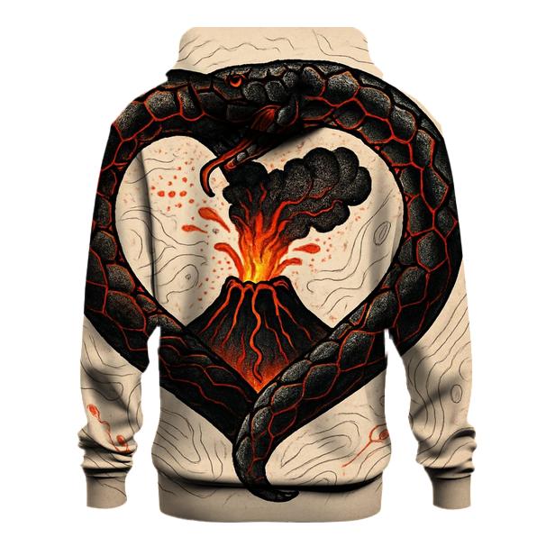 Volcanic Heart Ouroboros printed hoodies