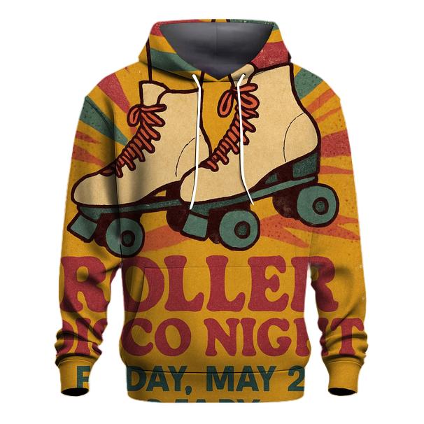 Distressed 1970s Roller Disco Night Flyer zip-up hoodies