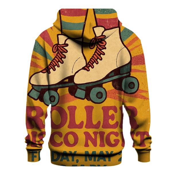 Distressed 1970s Roller Disco Night Flyer zip-up hoodies