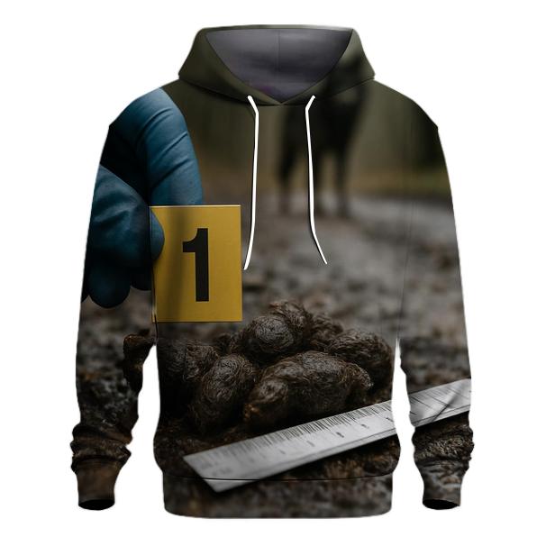 Forest Road Scat Survey Marker printed hoodies