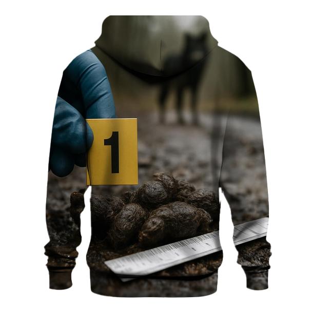 Forest Road Scat Survey Marker printed hoodies