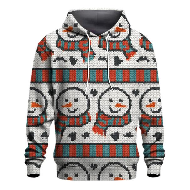 Snowman Scarf Polka Stripe Design heavyweight hoodies