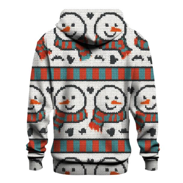 Snowman Scarf Polka Stripe Design heavyweight hoodies