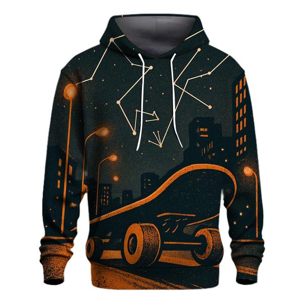 Orange Skateboard City Star Map embroidered hoodies