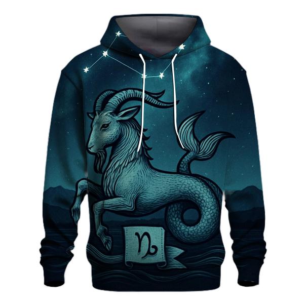 Capricorn Sea Goat Mountain Nebula Crest zip-up hoodies