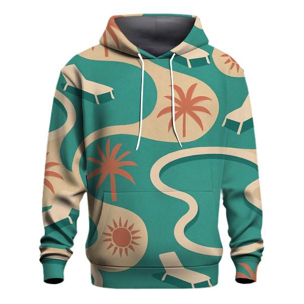 Palm Springs Poolside Curves printed hoodies