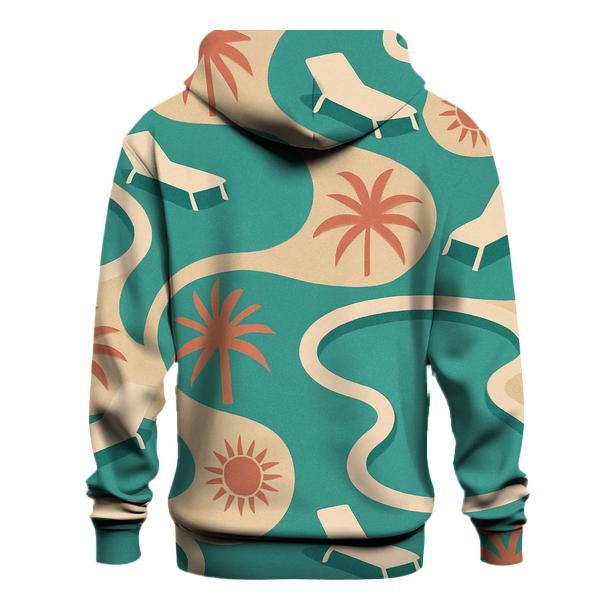 Palm Springs Poolside Curves printed hoodies