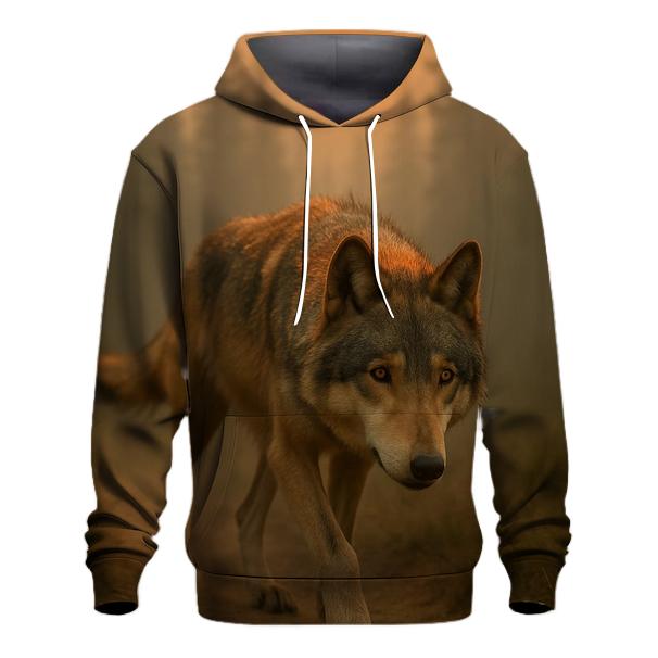 Wildfire Smoke Drift Over A Wolf Trail graphic hoodies