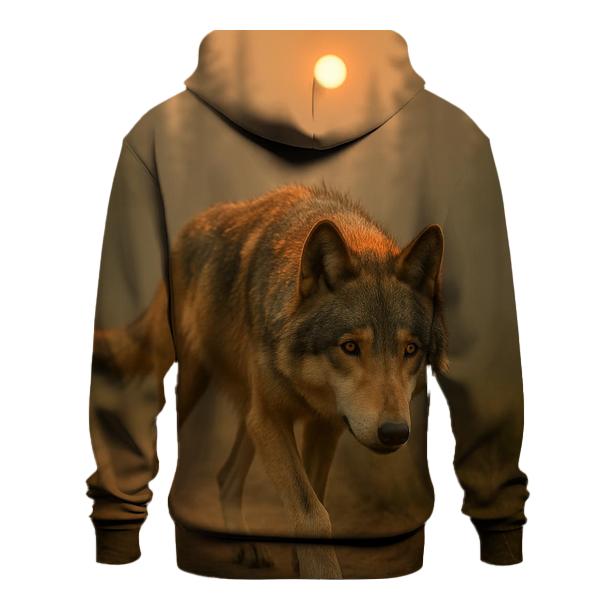 Wildfire Smoke Drift Over A Wolf Trail graphic hoodies