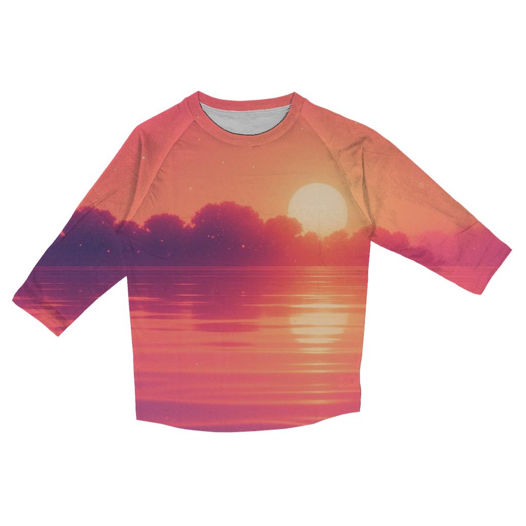 Emberglass Lagoon printed three quarter sleeve shirts