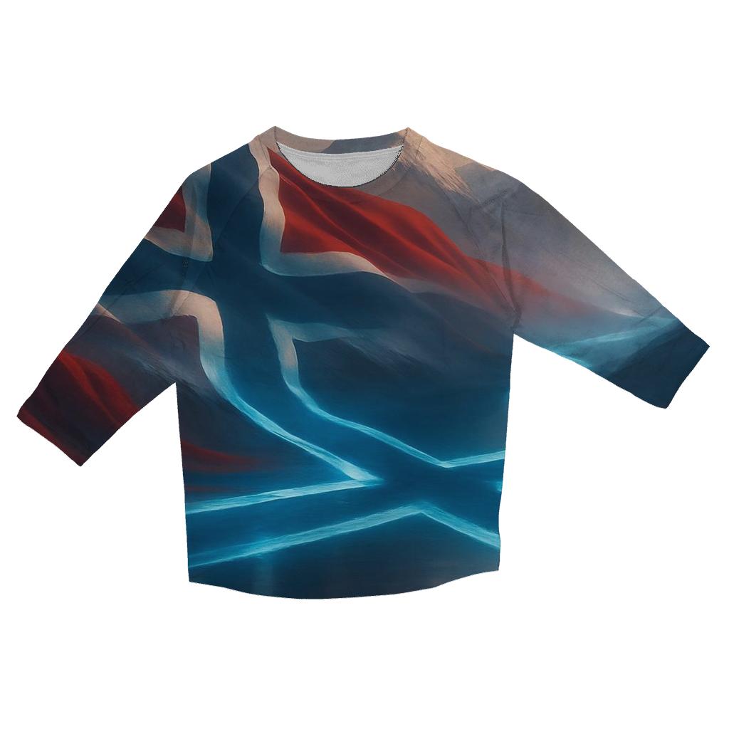 Norway Aurora Fjord Banner designer 3/4 sleeve blouses