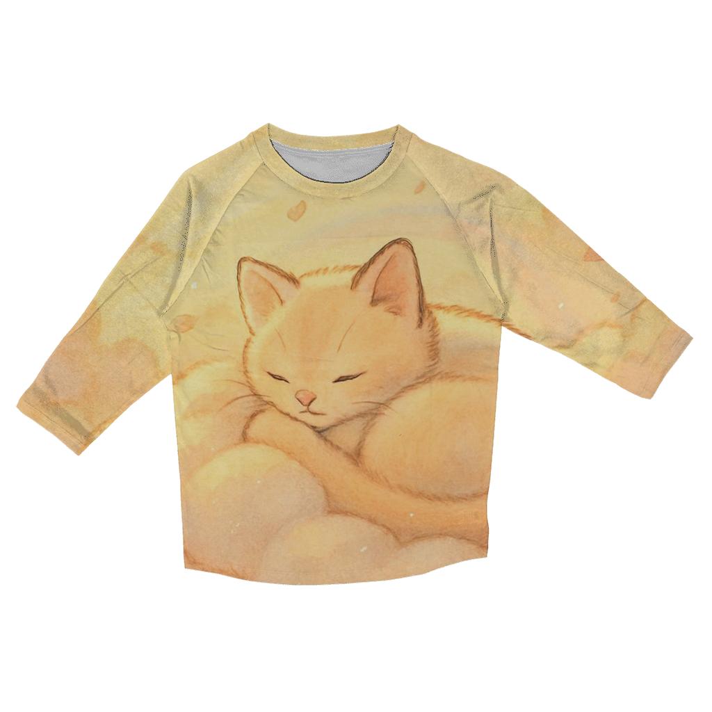 Cloud Blanket Kitten Nook printed three quarter sleeve shirts