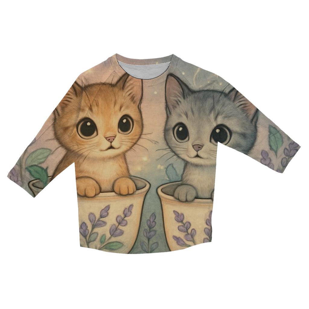 Teacup Garden Stargazer Cats designer 3/4 sleeve blouses
