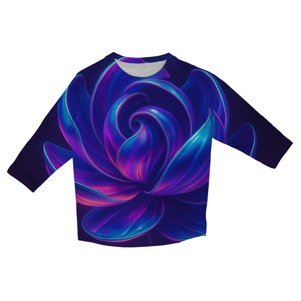 Neon Aurora Marble Bloom custom 3/4 sleeve shirts