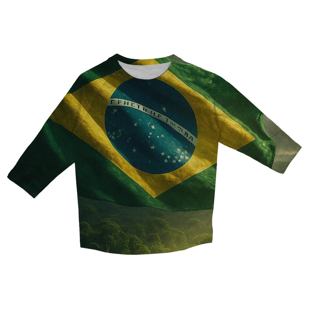 Brazil Emerald Storm Canopy printed three quarter sleeve shirts
