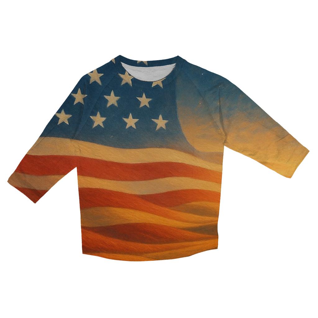 Prairie Flag Horizon Drift printed three quarter sleeve shirts
