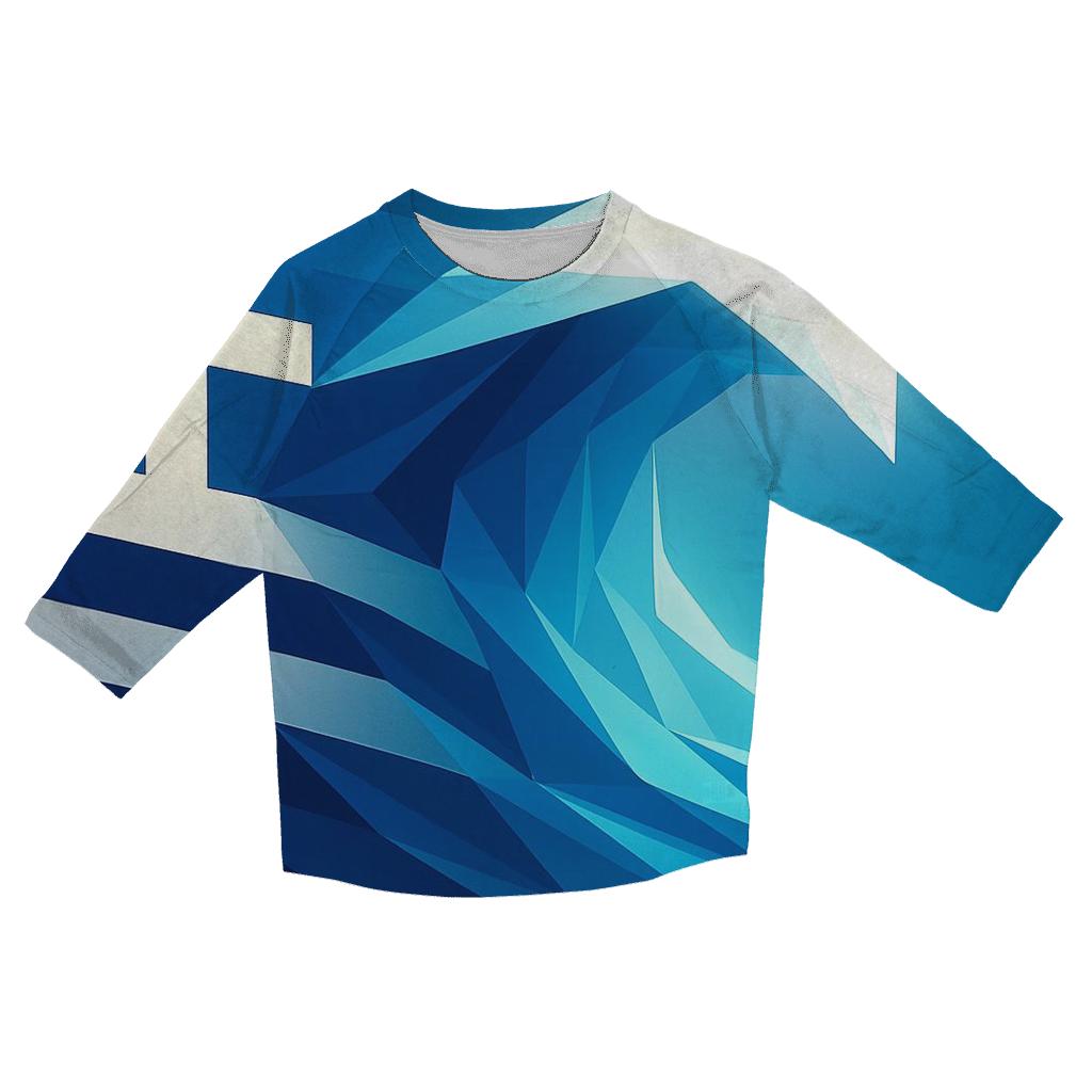 Greece Marble Wave Geometry fashion 3/4 sleeve shirts