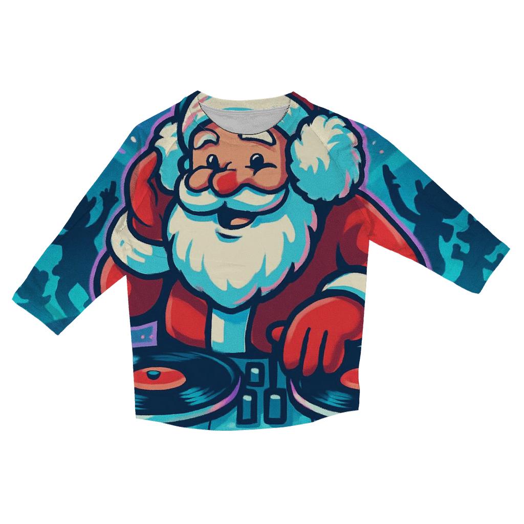 Santa DJ At The Arctic Vinyl Party stylish quarter sleeve tops