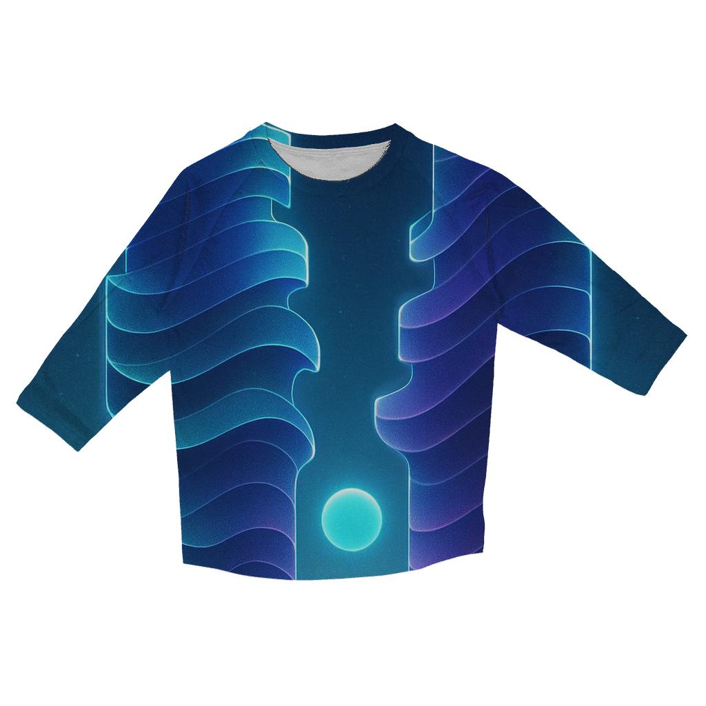 Indigo Soundwave Monoliths fashion 3/4 sleeve shirts