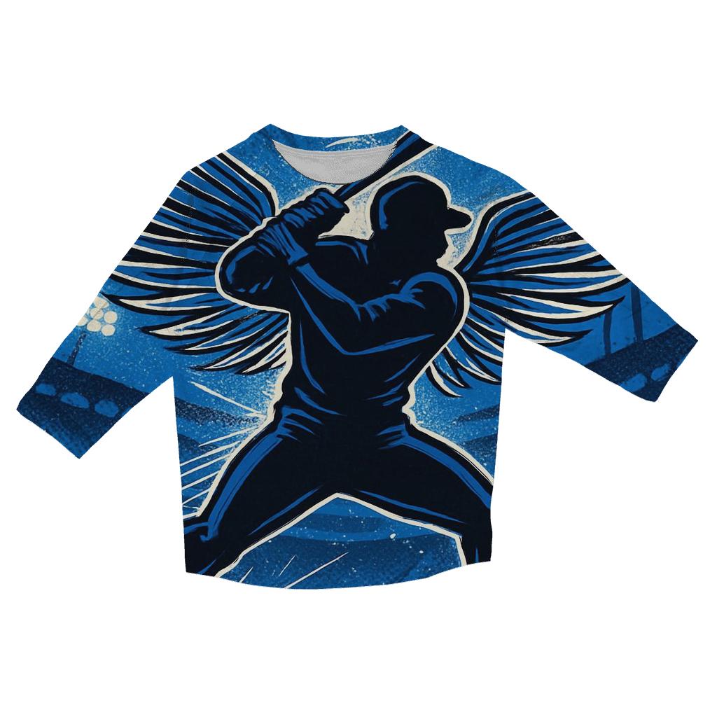 Floodlight Winged Batter printed three quarter sleeve shirts