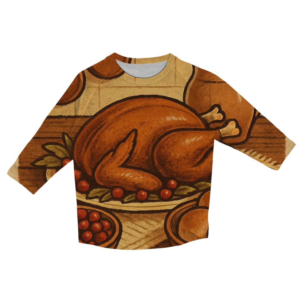 Farmhouse Feast Table Still Life casual three quarter sleeve shirts