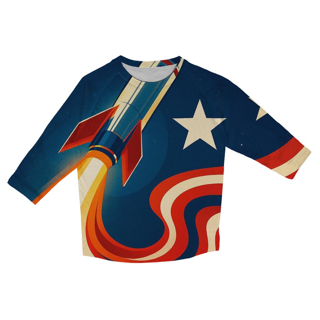Rocket Trail Stripes personalized 3/4 sleeve tees