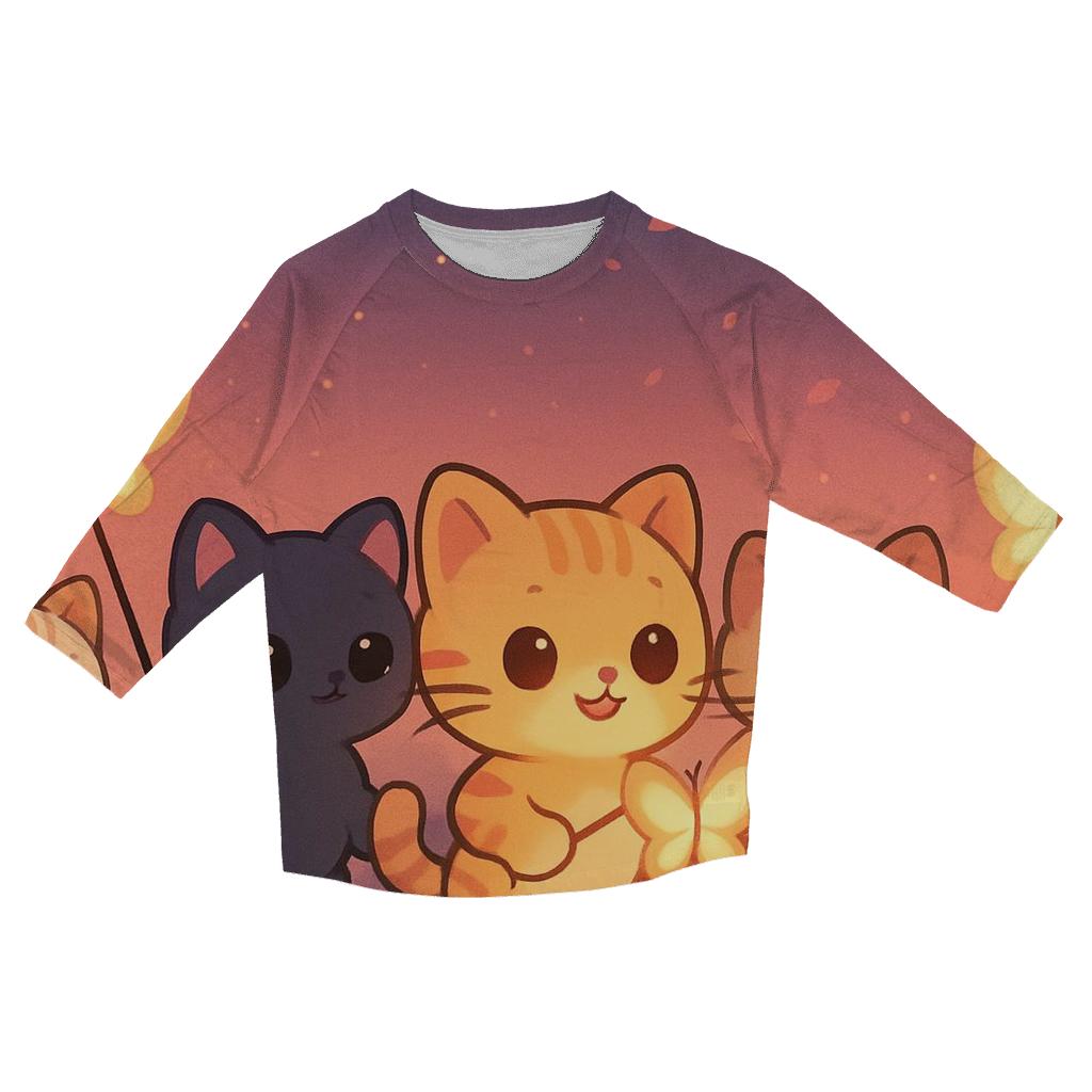 Butterfly Lantern Kitten Parade casual three quarter sleeve shirts