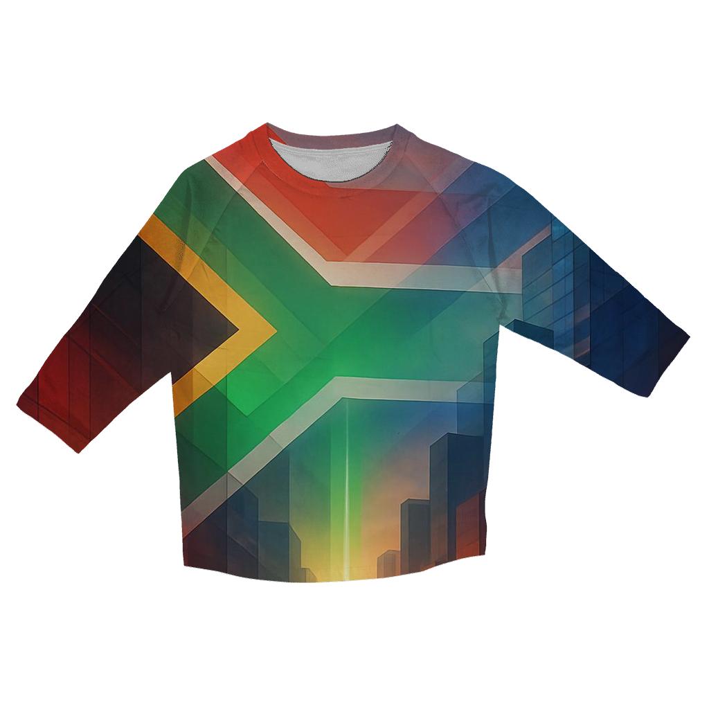South Africa Prism Skyline Reinterpretation custom 3/4 sleeve shirts