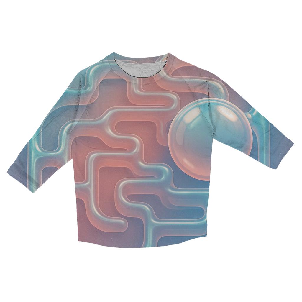 Celestial Bubble Labyrinth casual three quarter sleeve shirts