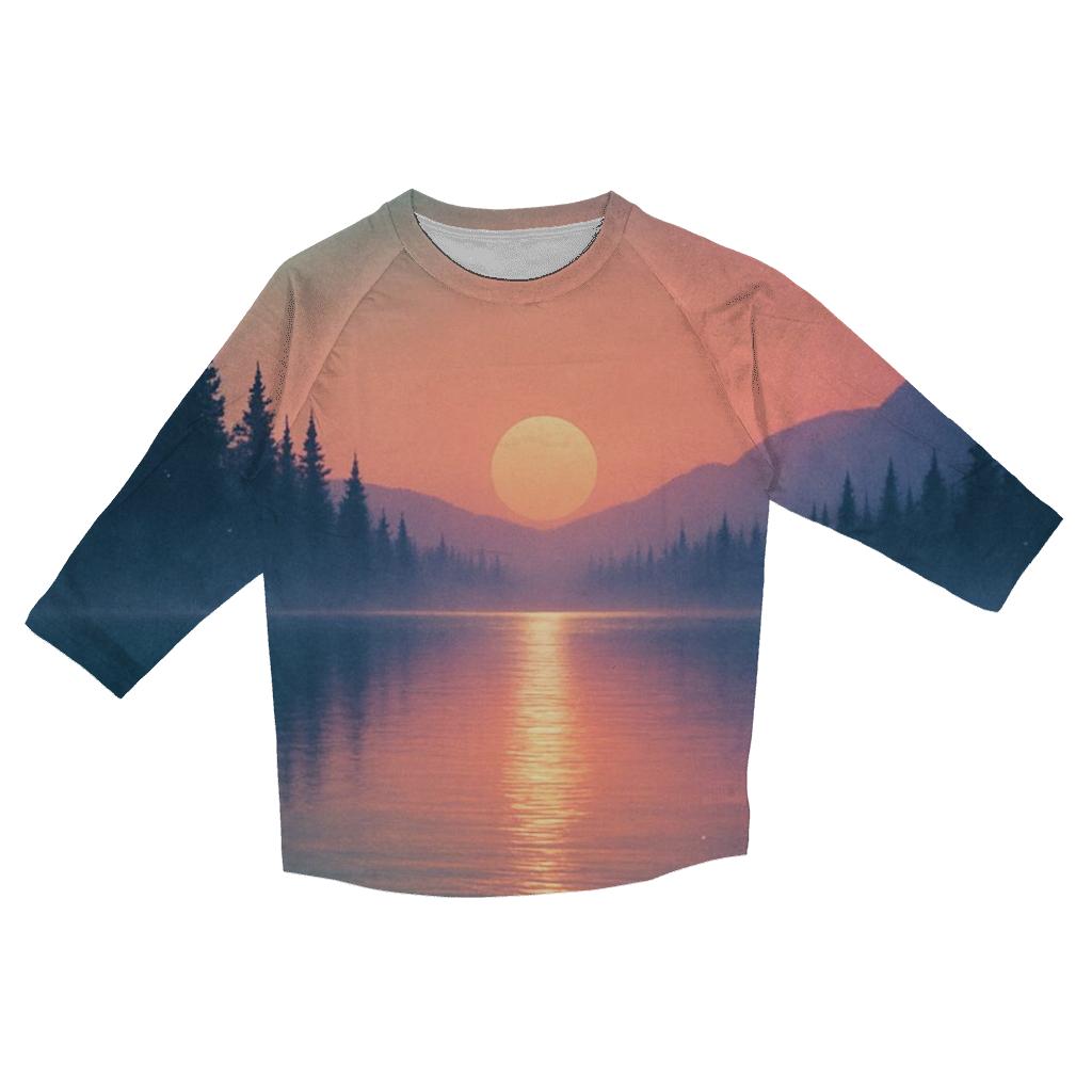 Aurora Of The Quiet Lake designer 3/4 sleeve blouses