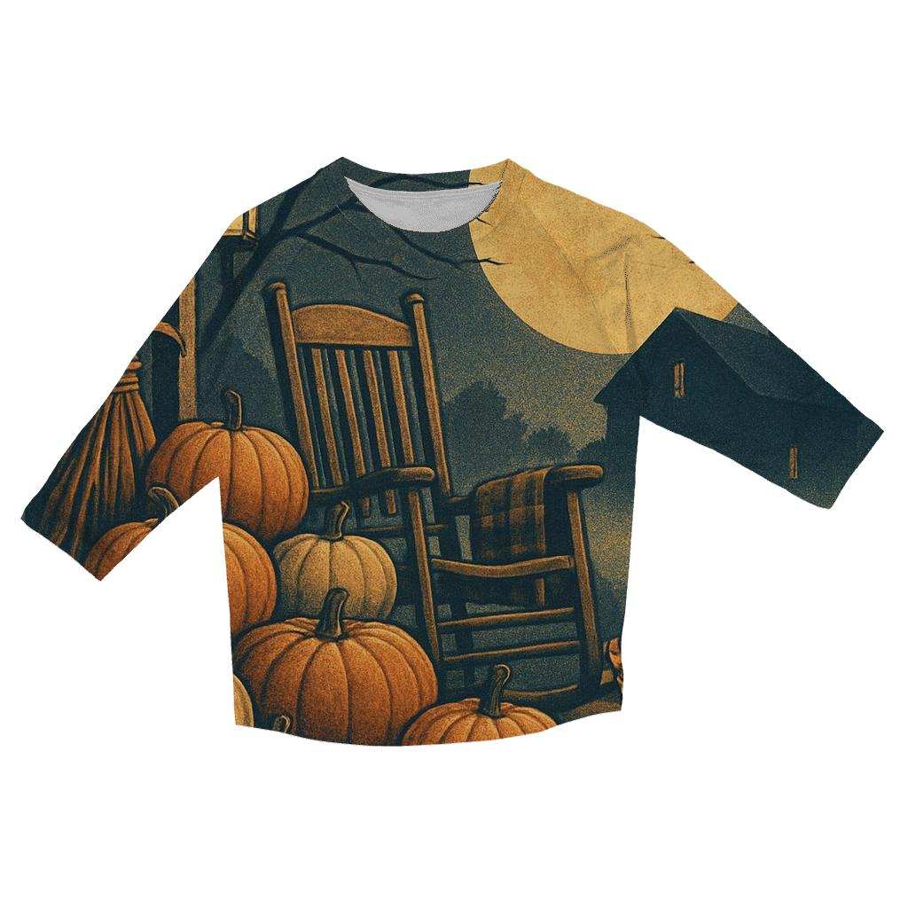 Harvest Moon Porch Welcome Scene trendy 3/4 sleeve tops