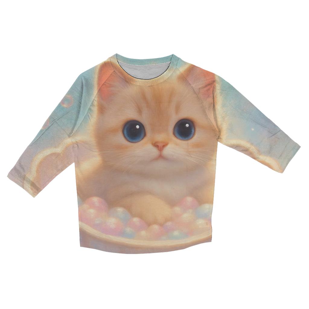 Rainbow Mist Bubble Bath Cat custom 3/4 sleeve shirts