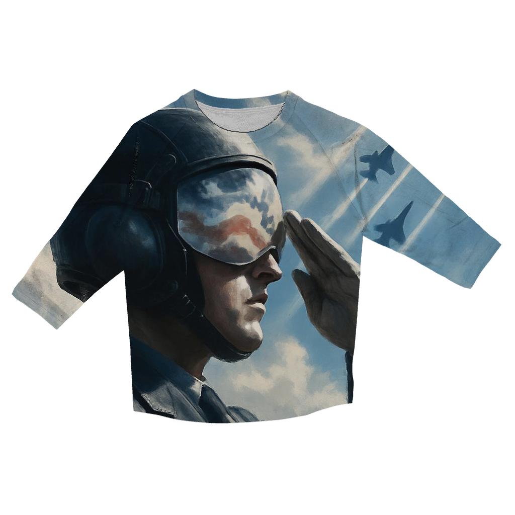 Skyborne Salute Above The Clouds casual three quarter sleeve shirts