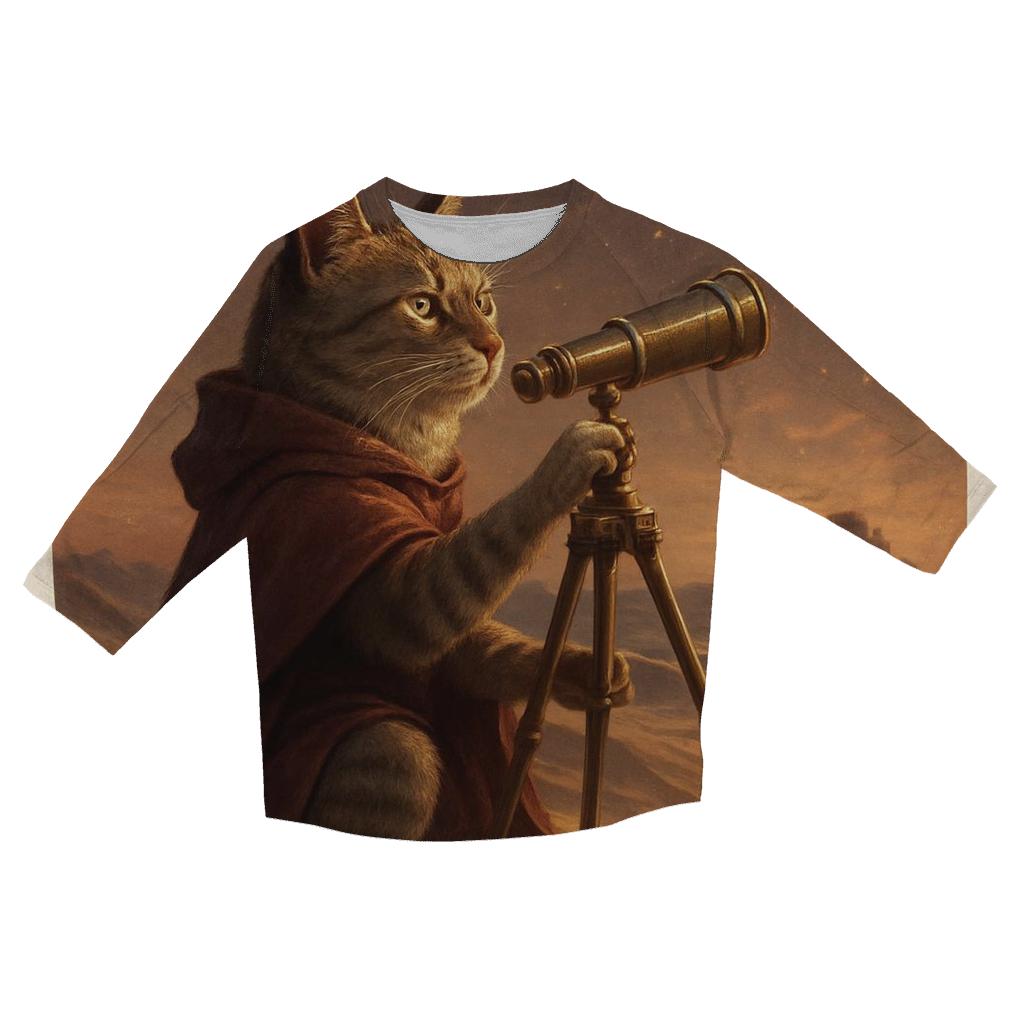 Desert Mirage Astronomer Cat fashion 3/4 sleeve shirts