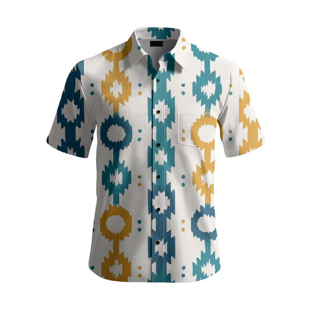 Satellite Orbit Line Ikat designer stitched shirts