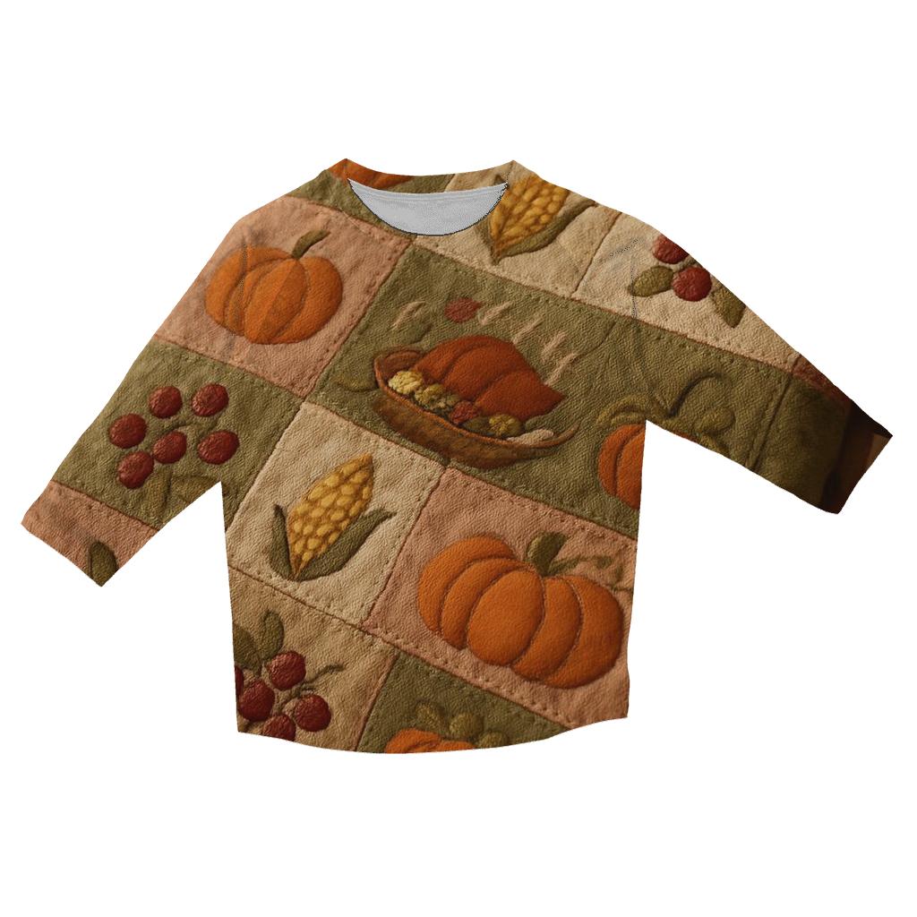 Pilgrim Patchwork Harvest Quilt trendy 3/4 sleeve tops